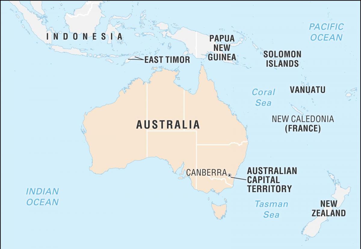 Carte de la capitale australienne