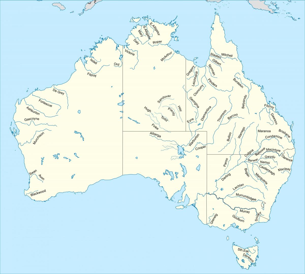 Rivières en Australie (carte)